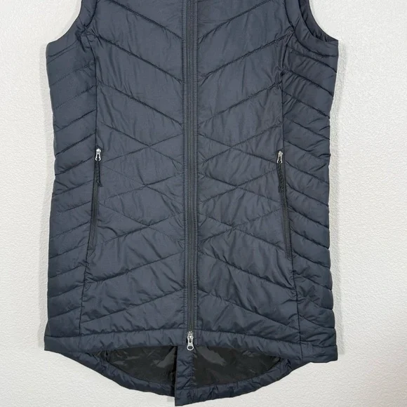 Columbia long quilted Vest Omni heat size large black Heavenly II Long Vest - Picture 5 of 14